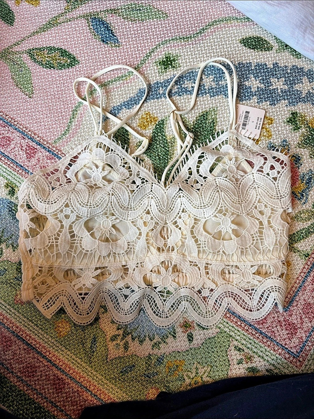 NWT Anthropologie Lace Crop Top White Size Small